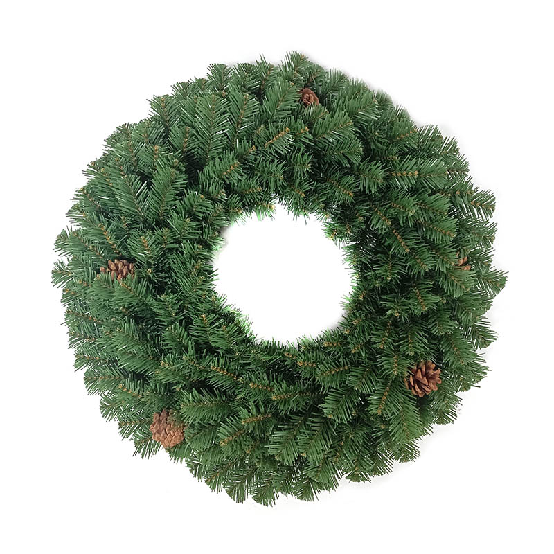 HCW60-240RL-C-1,24 Inches PVC Wreath With 240tips