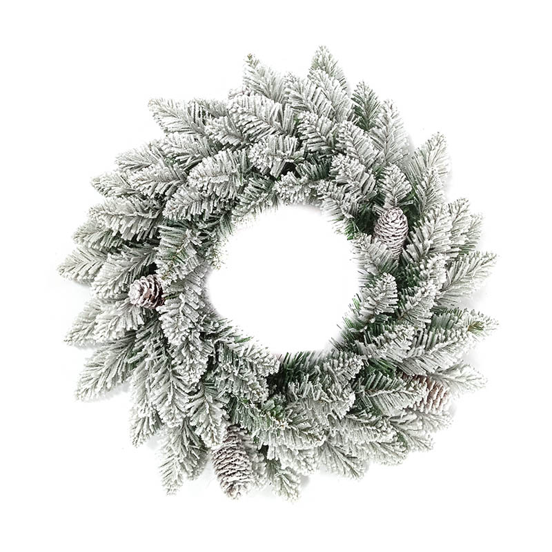 HCW40-72RL,18 Inches Snowy Artificial PVC Christmas Wreath